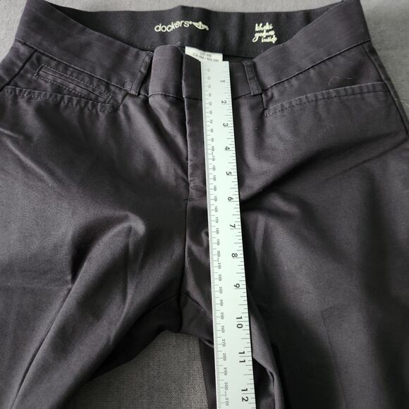 Dockers Pants Womens Size 4 Black Khaki Straight Leg - Picture 3 of 7